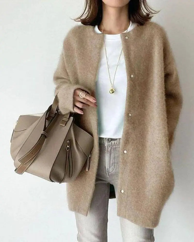 Women's Warm Premium Wool-Blend Knit Sweater Cardigan