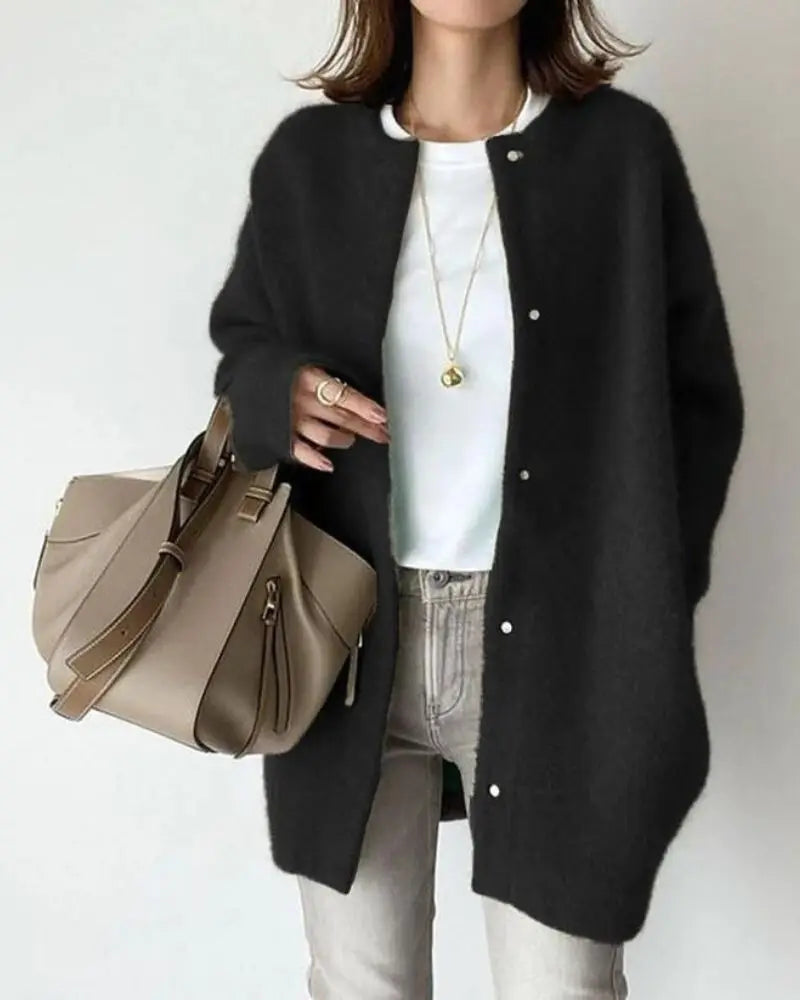 Women's Warm Premium Wool-Blend Knit Sweater Cardigan