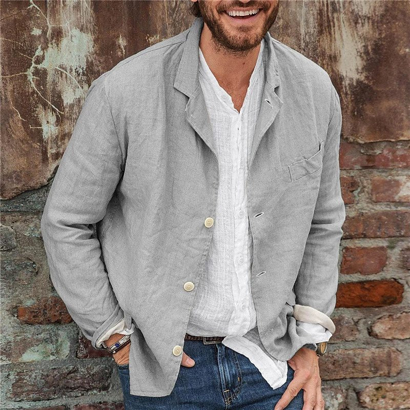 Men's Light Textured Notch Lapel Sport Coat