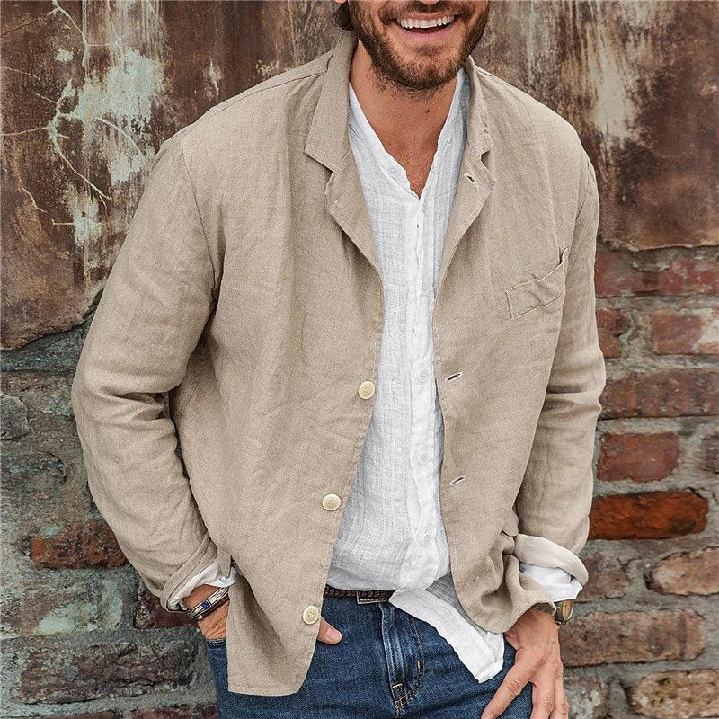 Men's Light Textured Notch Lapel Sport Coat