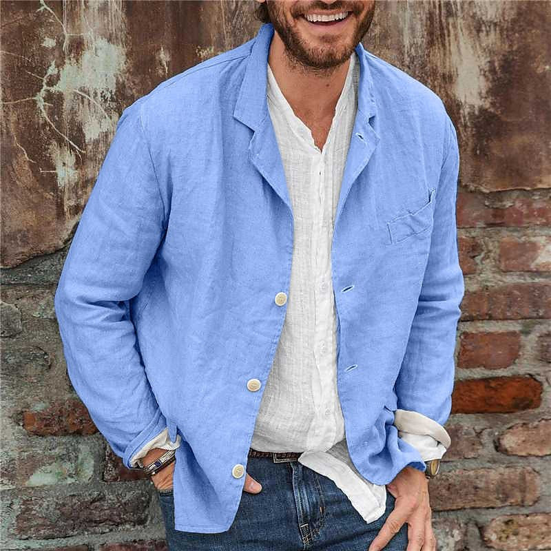 Men's Light Textured Notch Lapel Sport Coat