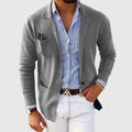 Men's Tailored Knit Lapel Blazer-Style Cardigan