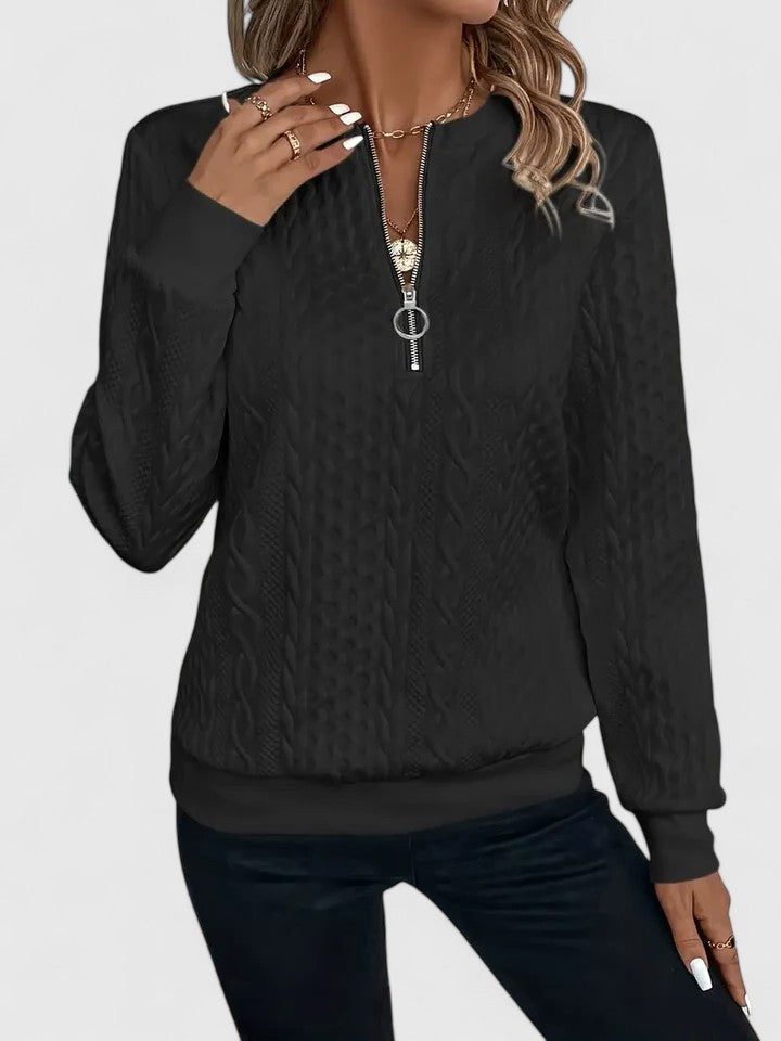 Women's Timeless V-Neck Textured Cable Sweater