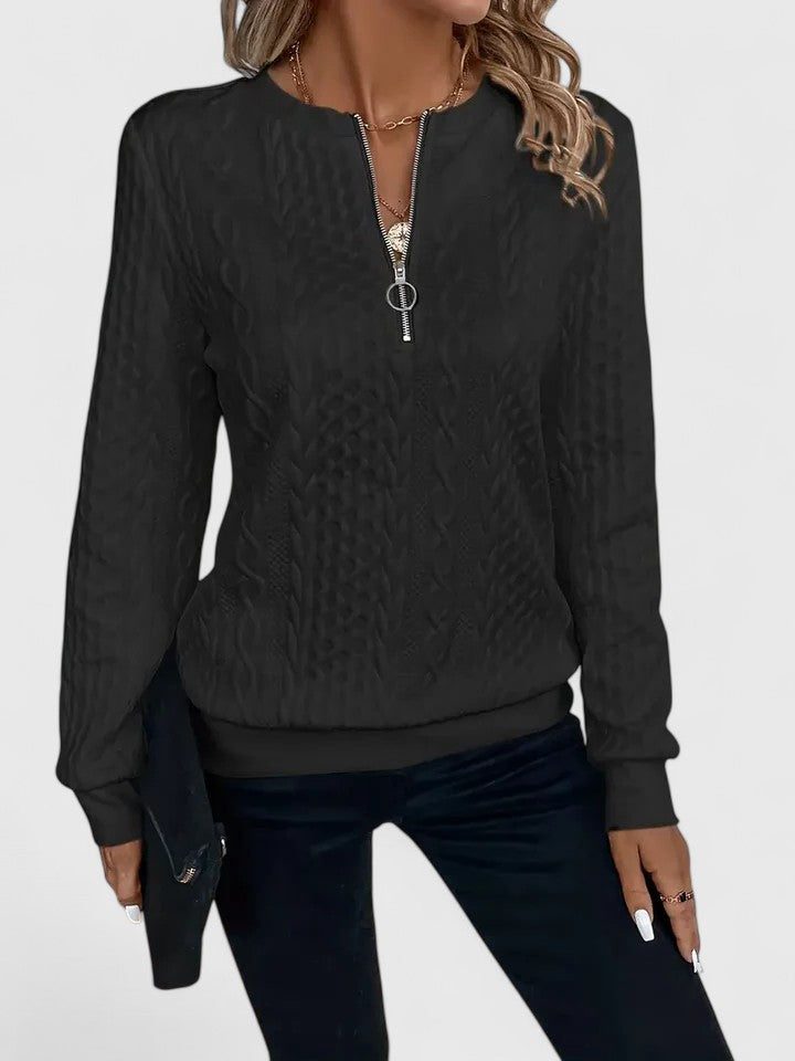 Women's Timeless V-Neck Textured Cable Sweater