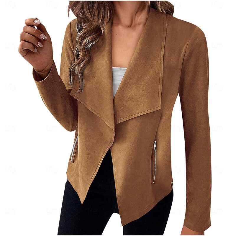 Women's Elegant Cascading Open Jacket for Layering