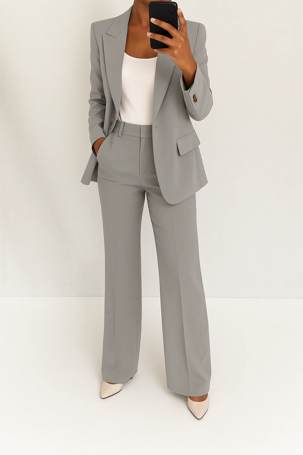 Women's Coordinated Office Wide-Leg Pantsuit