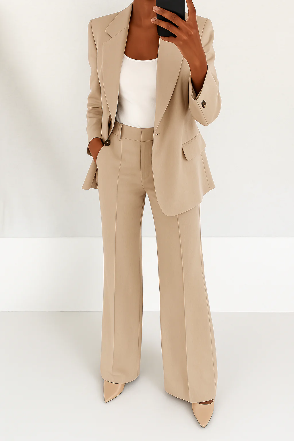 Women's Coordinated Office Wide-Leg Pantsuit
