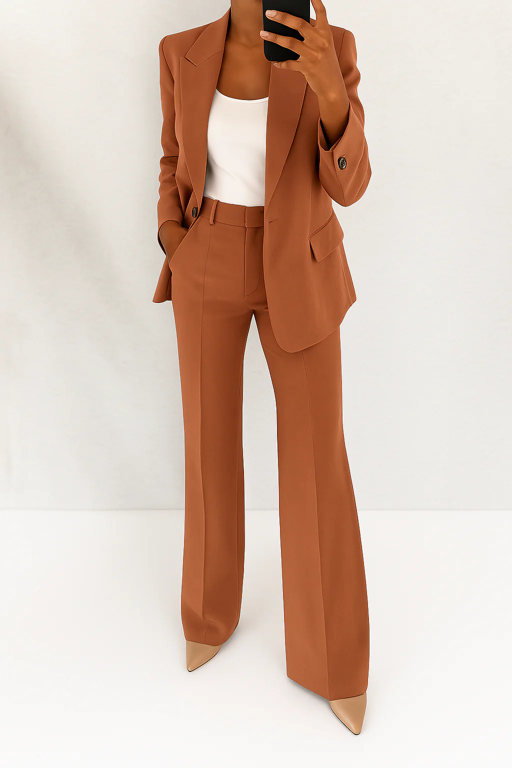 Women's Coordinated Office Wide-Leg Pantsuit