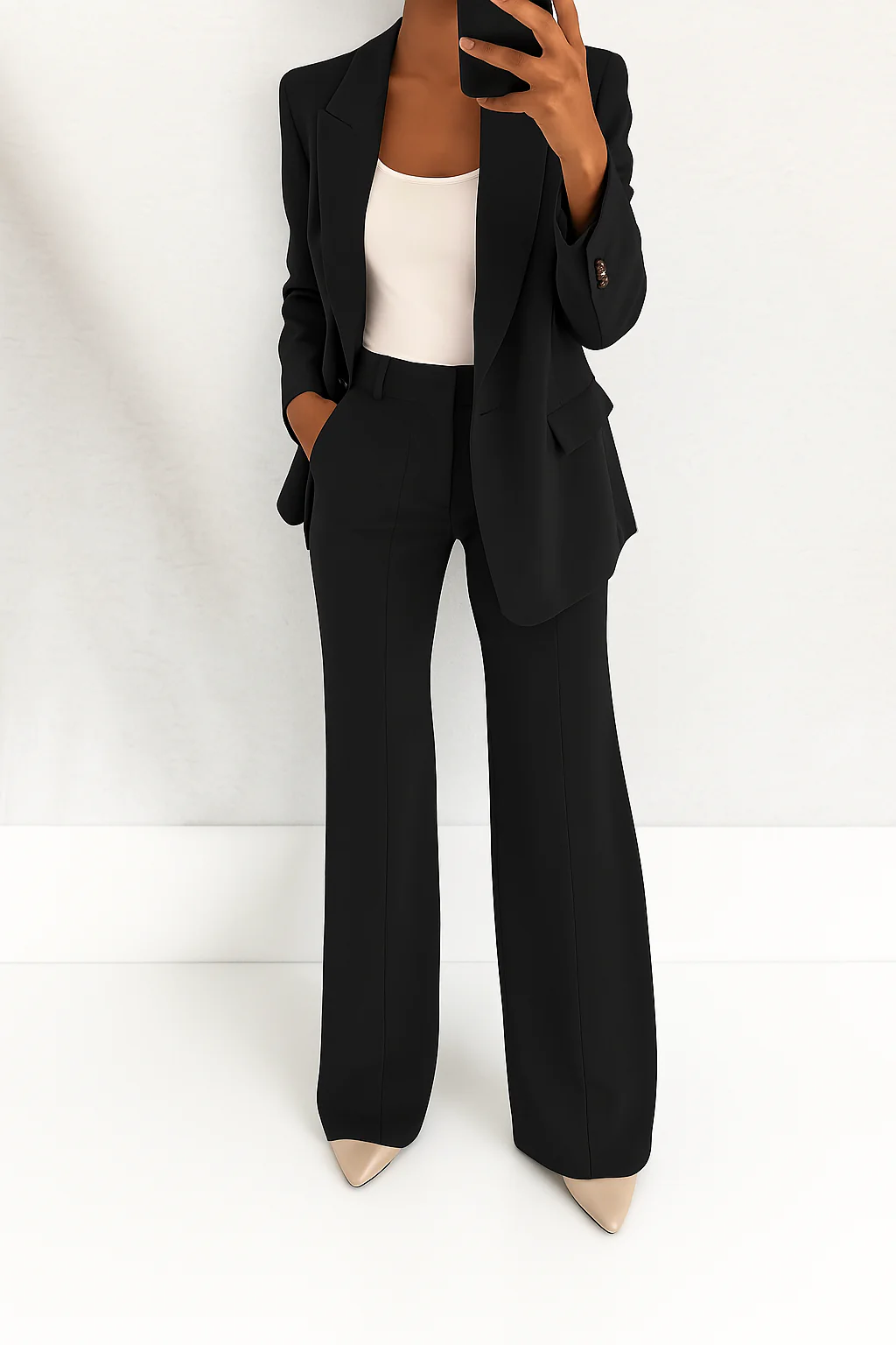 Women's Coordinated Office Wide-Leg Pantsuit
