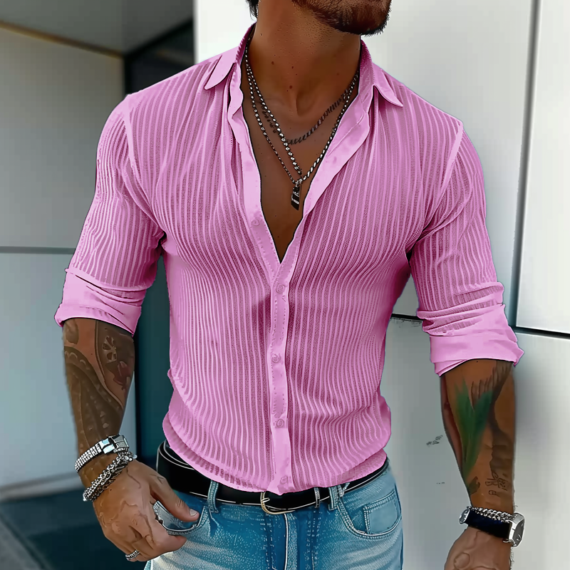 Men's Lightweight City Date Slim Button-Down Shirt