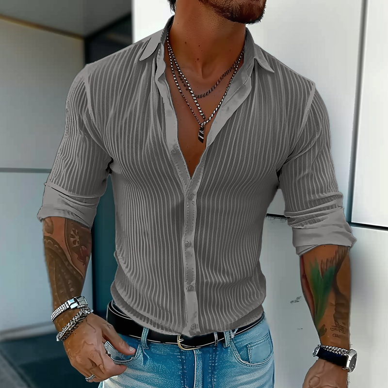 Men's Lightweight City Date Slim Button-Down Shirt