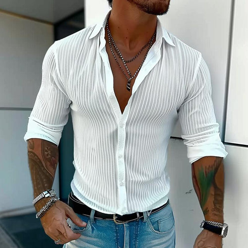 Men's Lightweight City Date Slim Button-Down Shirt
