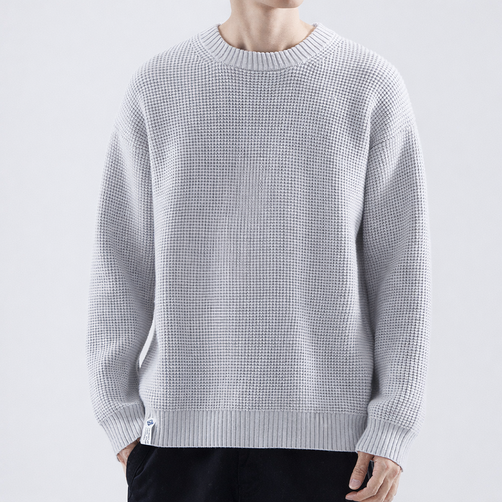 Men's Everyday Layering Crewneck Textured Winter Sweater