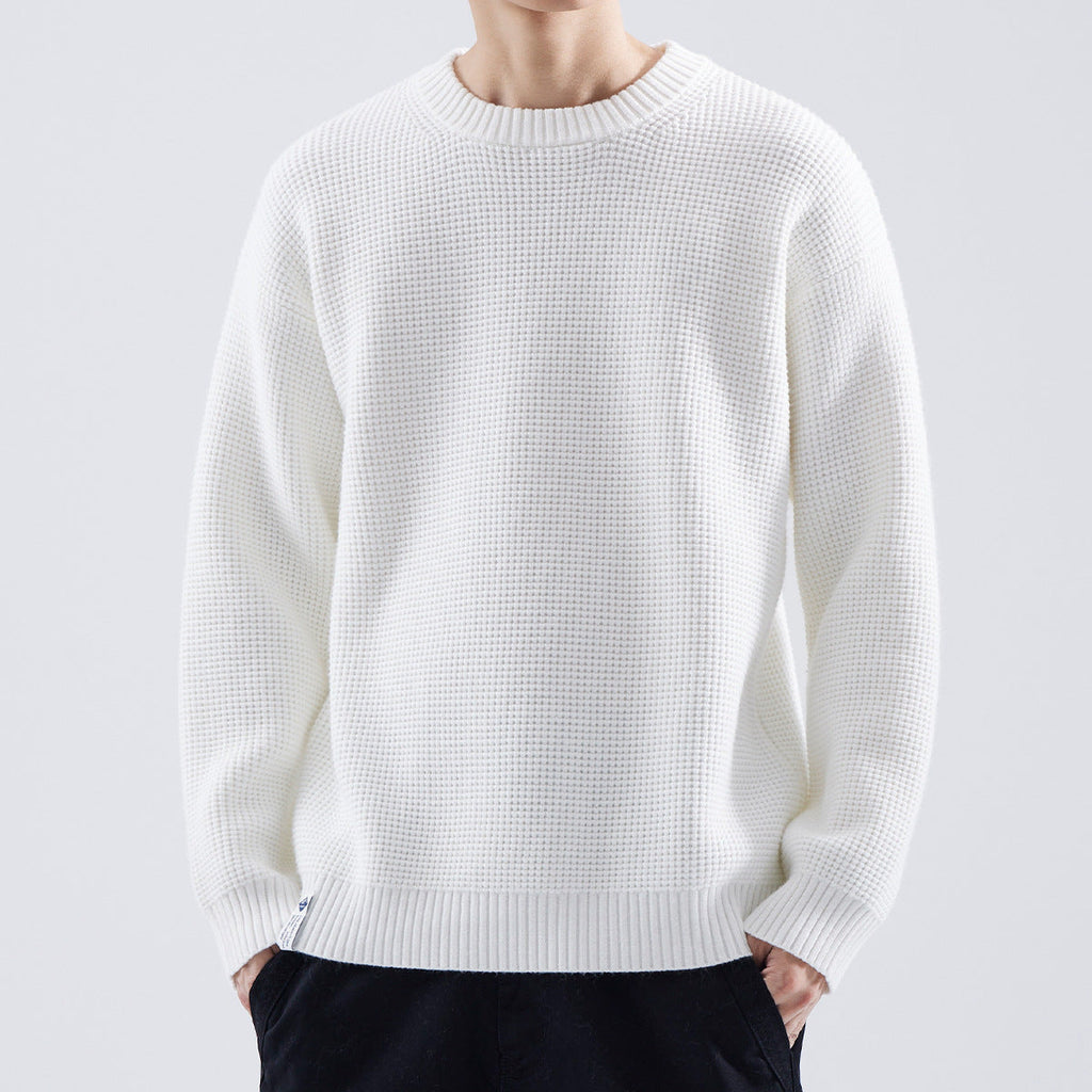 Men's Everyday Layering Crewneck Textured Winter Sweater