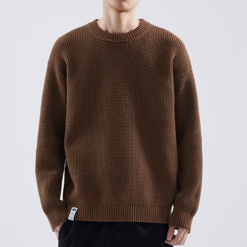 Men's Everyday Layering Crewneck Textured Winter Sweater