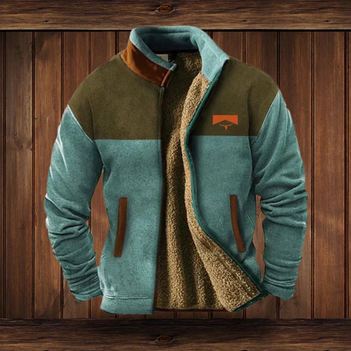 Men's Western Aztec Print Lined Button-Up Knit Jacket