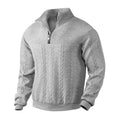 Men's Warm Cable Pattern Quarter Zip Knit Pullover