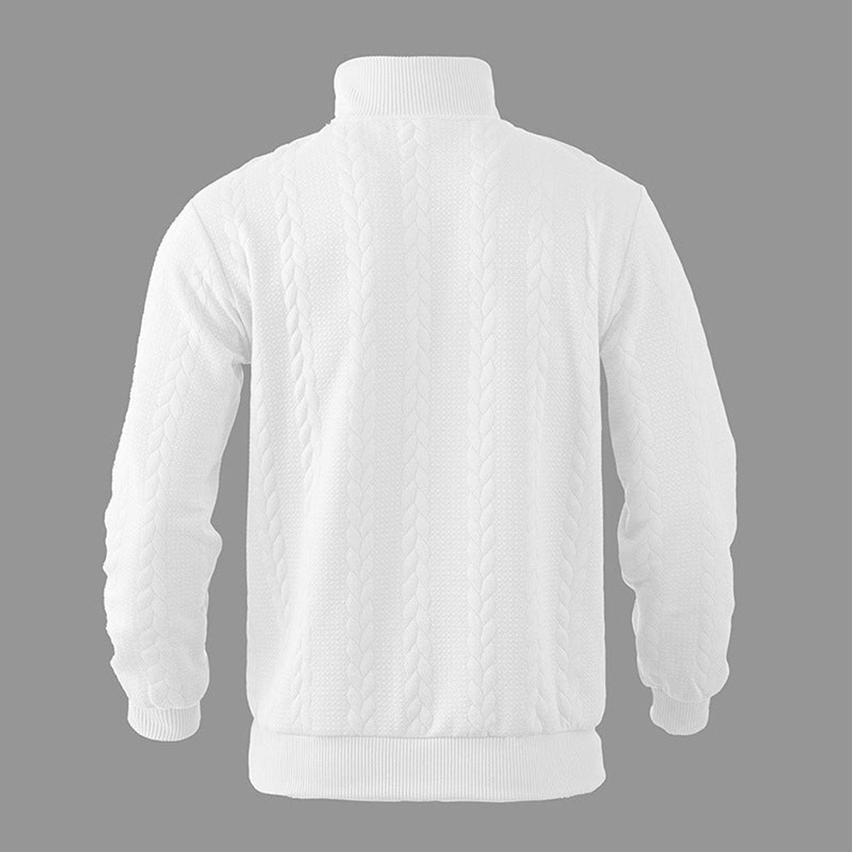 Men's Warm Cable Pattern Quarter Zip Knit Pullover