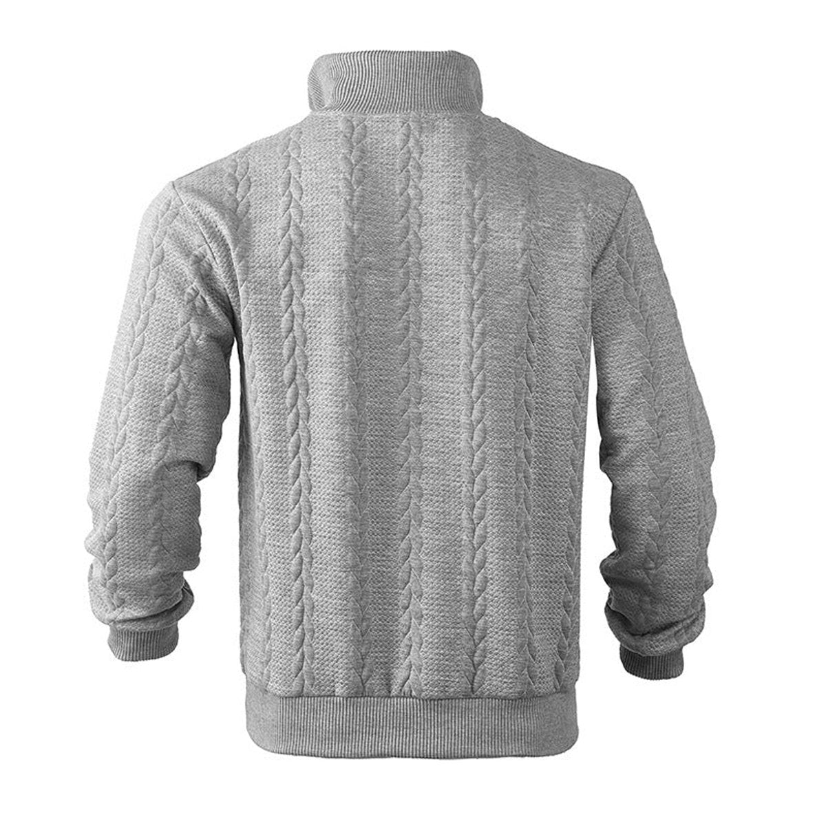 Men's Warm Cable Pattern Quarter Zip Knit Pullover
