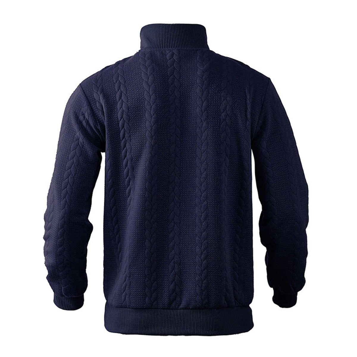 Men's Warm Cable Pattern Quarter Zip Knit Pullover