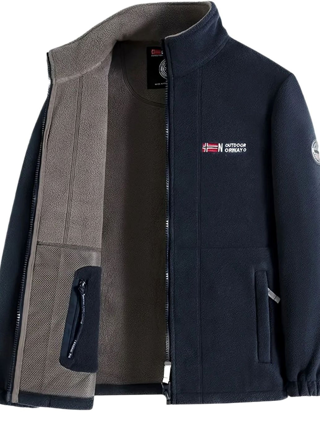 Men's Soft Fleece Full Zip Jacket with Tall Collar