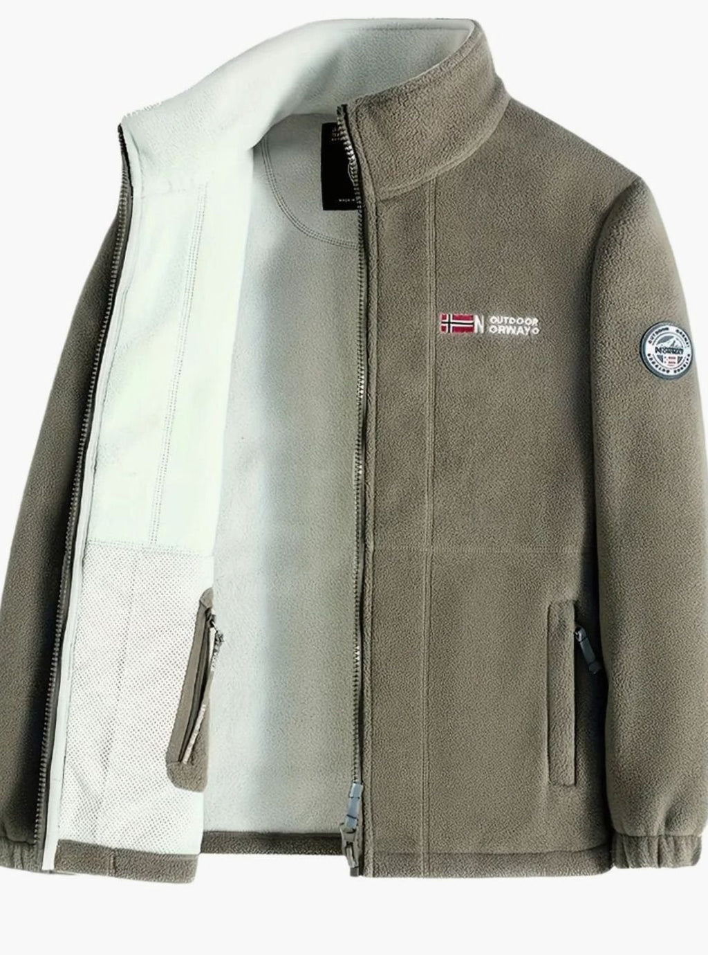 Men's Soft Fleece Full Zip Jacket with Tall Collar