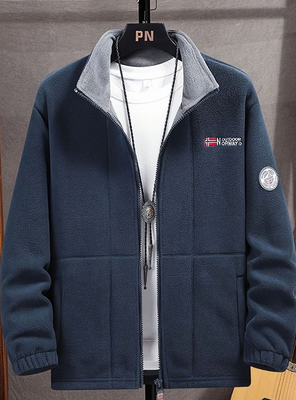 Men's Soft Fleece Full Zip Jacket with Tall Collar