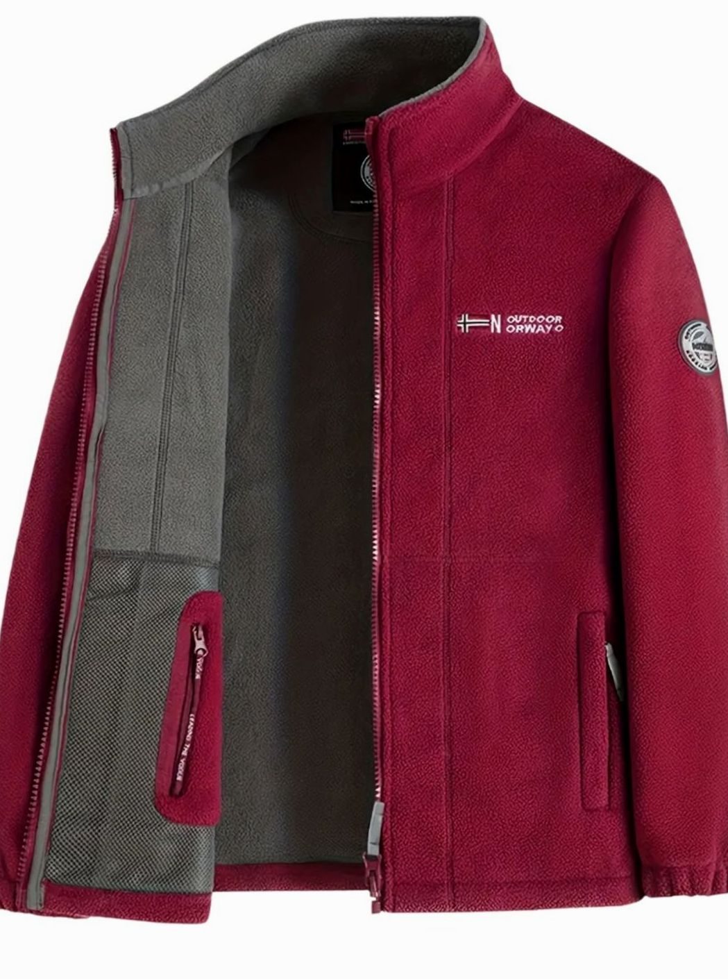 Men's Soft Fleece Full Zip Jacket with Tall Collar