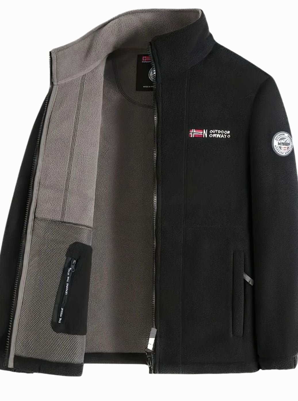 Men's Soft Fleece Full Zip Jacket with Tall Collar