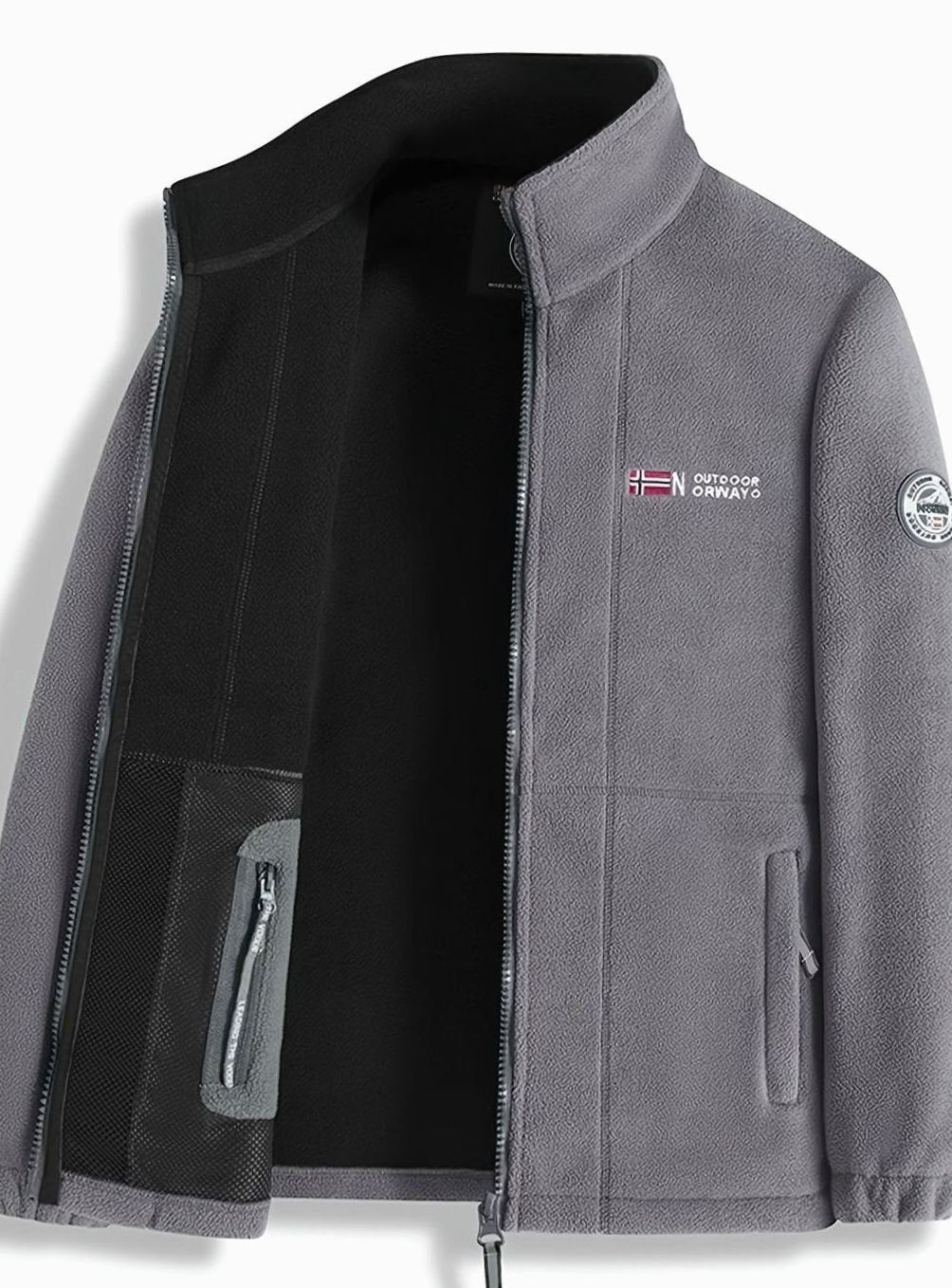 Men's Soft Fleece Full Zip Jacket with Tall Collar