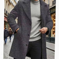 Men's Timeless Wool Overcoat with Single-Breasted Front