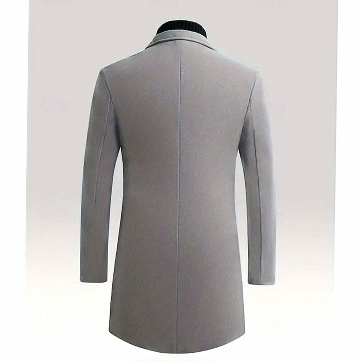 Men's Timeless Wool Overcoat with Single-Breasted Front