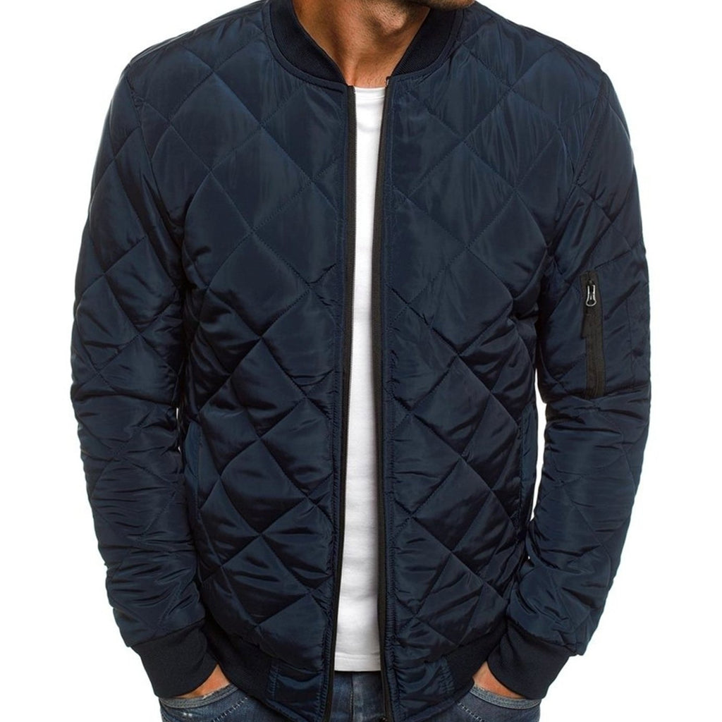 Men's Full Zip Bomber with Diamond Quilting