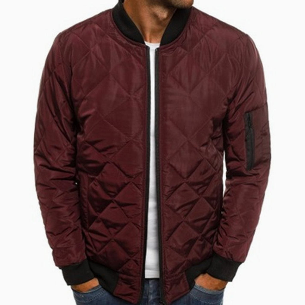 Men's Full Zip Bomber with Diamond Quilting