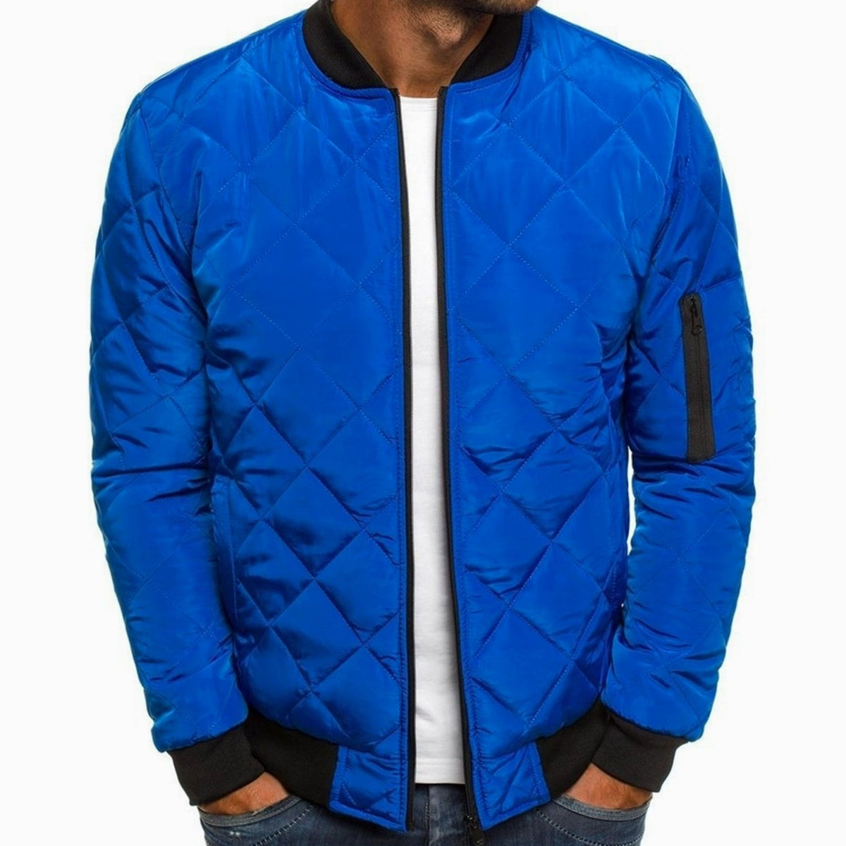 Men's Full Zip Bomber with Diamond Quilting