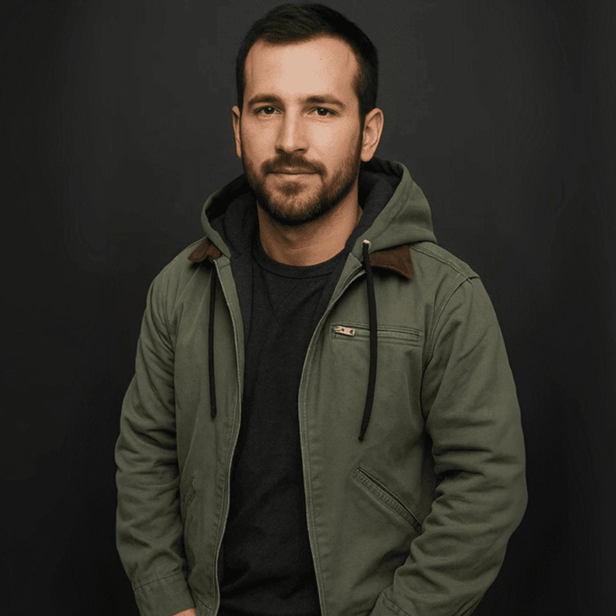 Men's Cold-Weather Zip-Up Hoodie Jacket with Fleece Interior