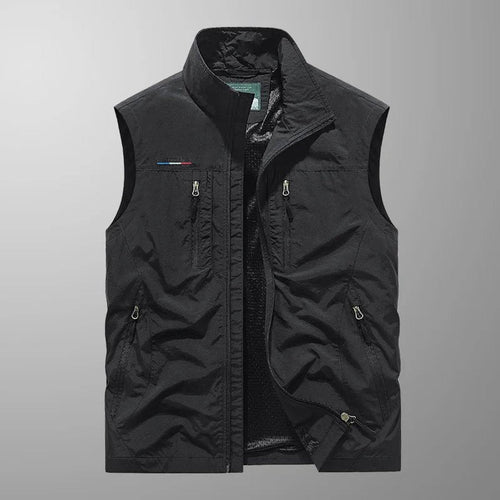 Men's Breathable Cargo Gilet with Many Pockets