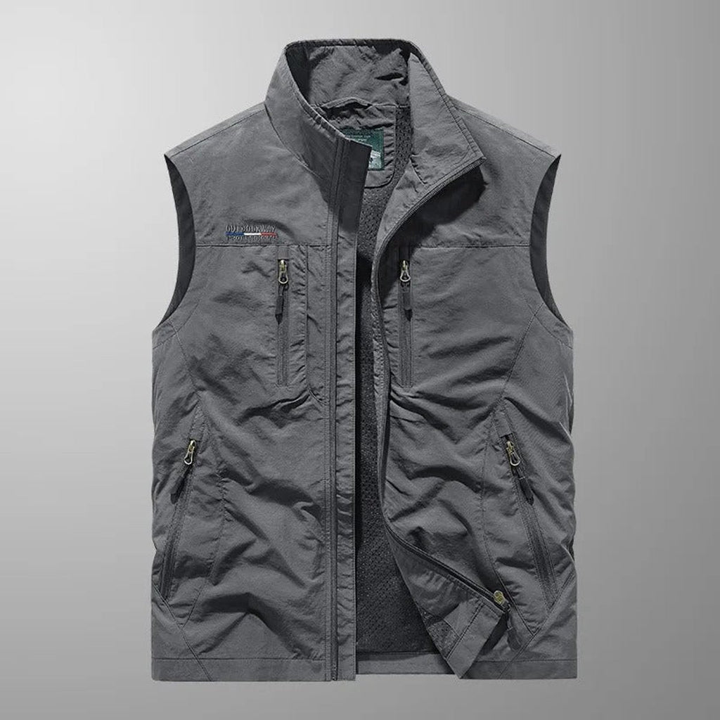Men's Breathable Cargo Gilet with Many Pockets