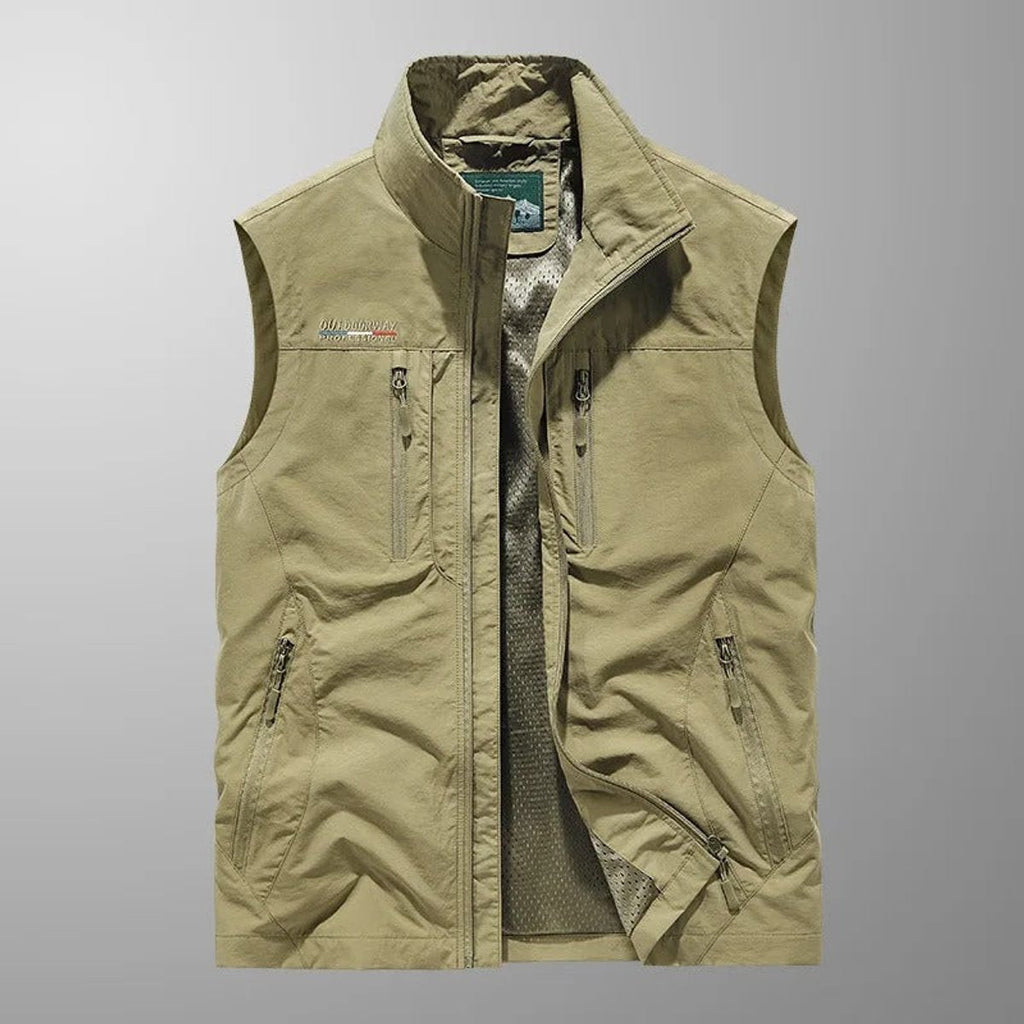 Men's Breathable Cargo Gilet with Many Pockets
