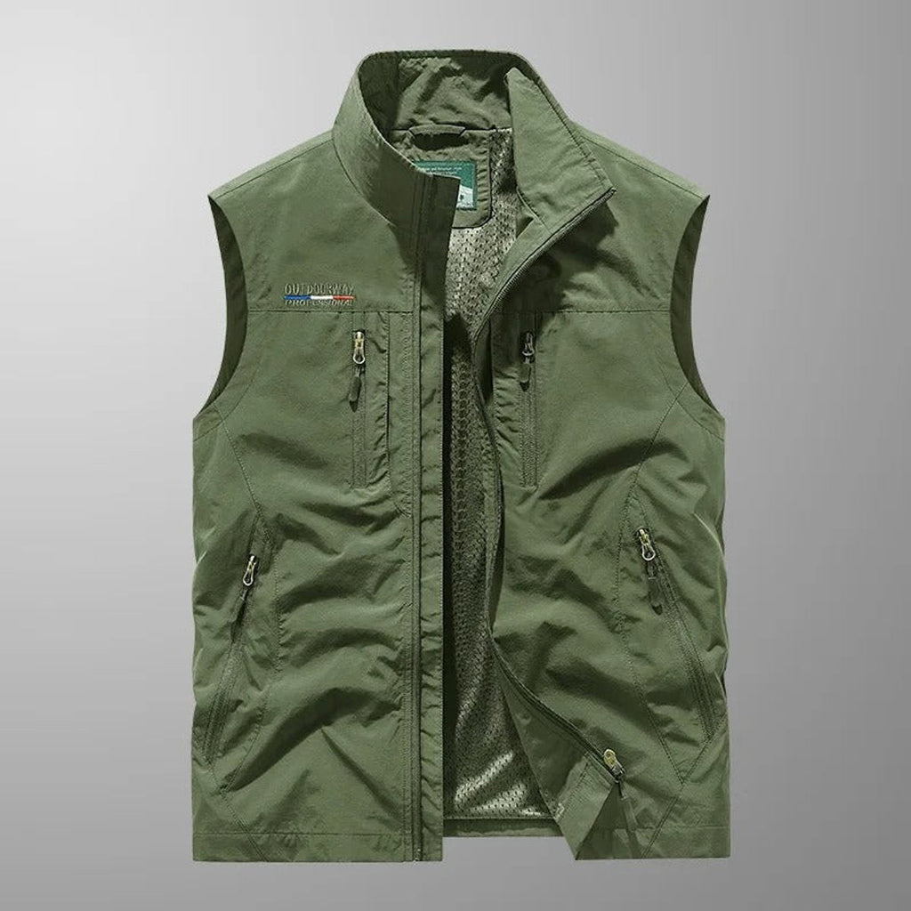 Men's Breathable Cargo Gilet with Many Pockets