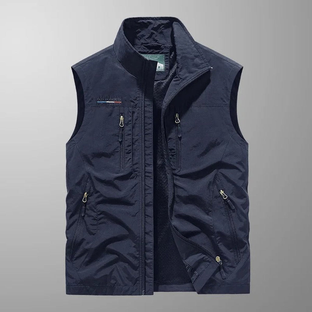 Men's Breathable Cargo Gilet with Many Pockets