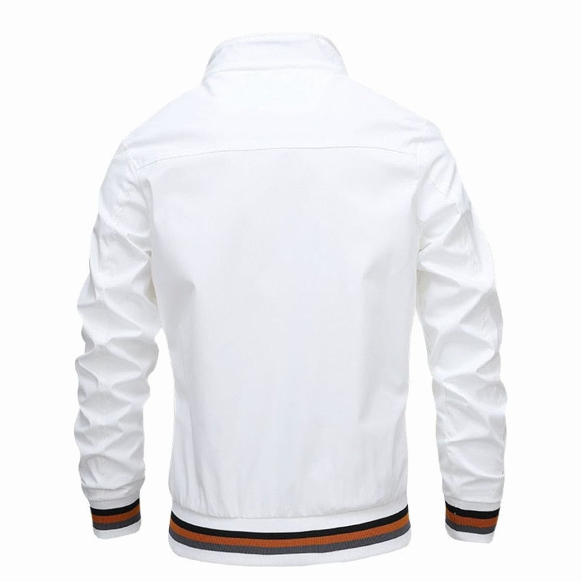 Men's Ribbed Cuff Bomber Style Jacket with Stand Collar