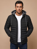 Men's Narrow Quilted Hooded Padded Jacket