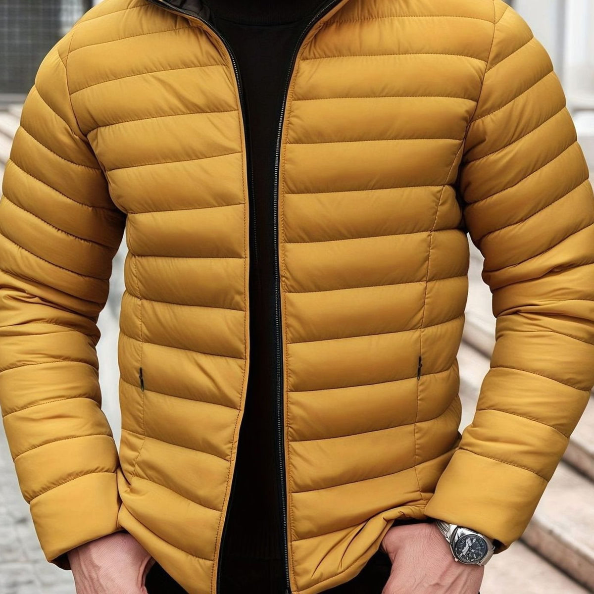 Men's Lightweight Foldable Quilted Puffer Coat