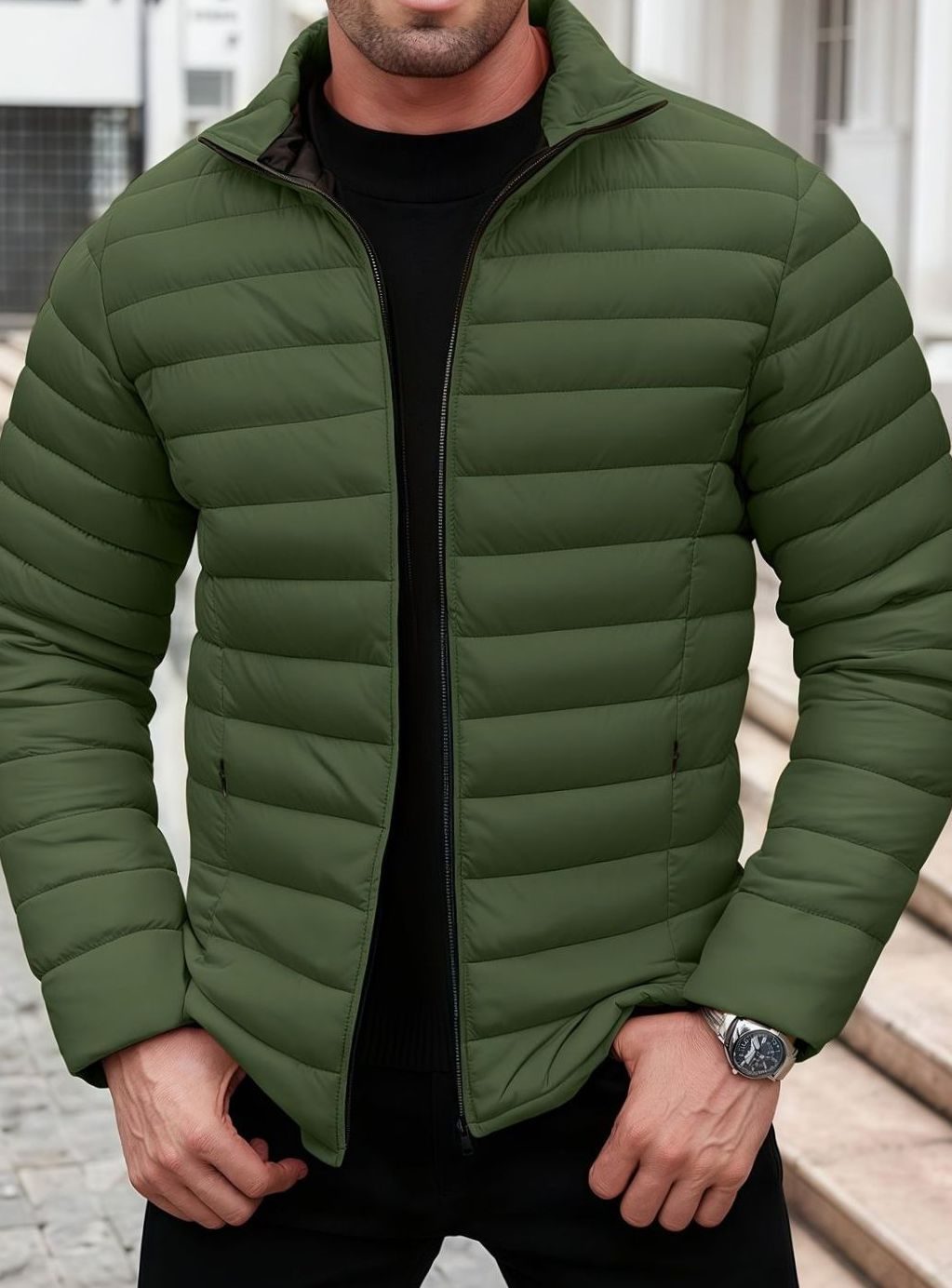 Men's Lightweight Foldable Quilted Puffer Coat