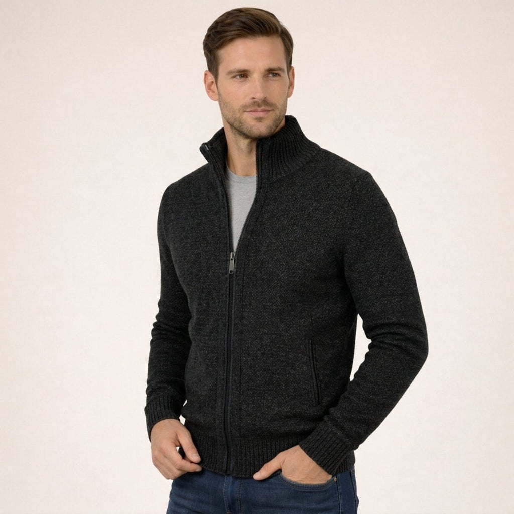 Men's Zip-Front Temperature Regulating Merino Sweater Jacket