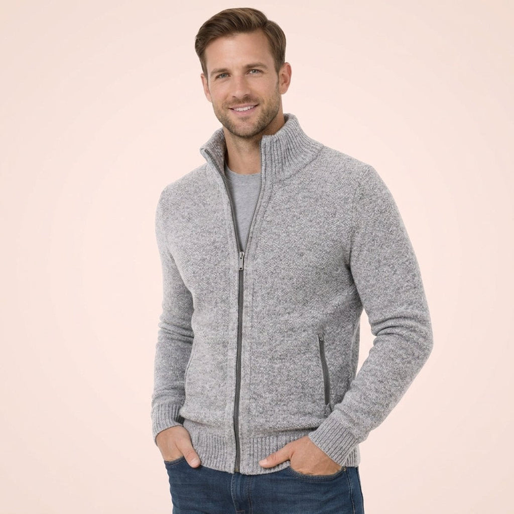 Men's Zip-Front Temperature Regulating Merino Sweater Jacket