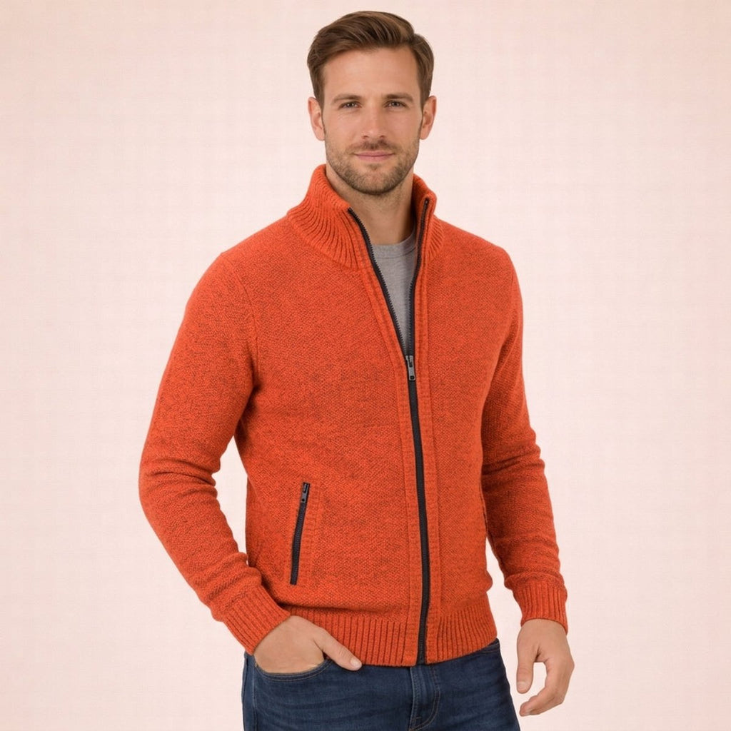 Men's Zip-Front Temperature Regulating Merino Sweater Jacket