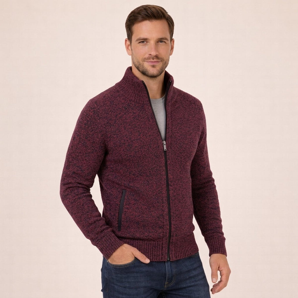 Men's Zip-Front Temperature Regulating Merino Sweater Jacket