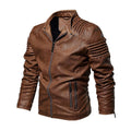 Men's Warm Lined Vegan Leather Biker Jacket